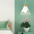 Wooden-Base Iron-Cage Nordic Hanging Lamp